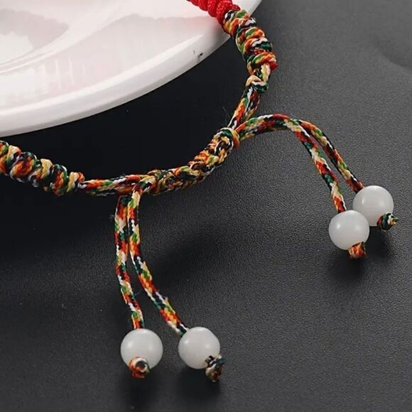 Vibrant Bohemian Braided Adjustable Rope Bracelet Red or Yellow - Picture 7 of 13